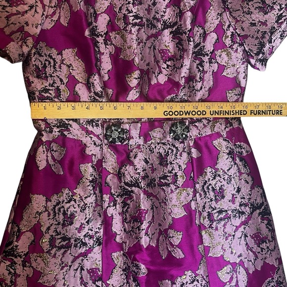 Adrianna Papell Womens Dress Sz 8 Pink Brocade Special Occasion Event Flattering - Picture 7 of 15
